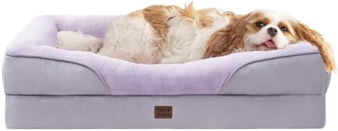 EHEYCIGA Orthopedic Dog Bed for Large Dog, Memory Foam Dog Couch, Purple