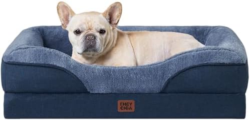 EHEYCIGA Orthopedic Dog Bed for Medium Dog, Memory Foam Dog Couch, Navy