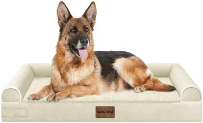 NANUYA Orthopedic Dog Bed for Jumbo Dogs, 48 x 33 Inch, Beige