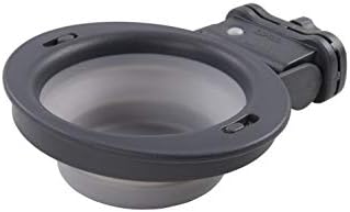Dexas Popware for Pets Collapsible Kennel Bowl, Light Gray, Round (PW270432429)