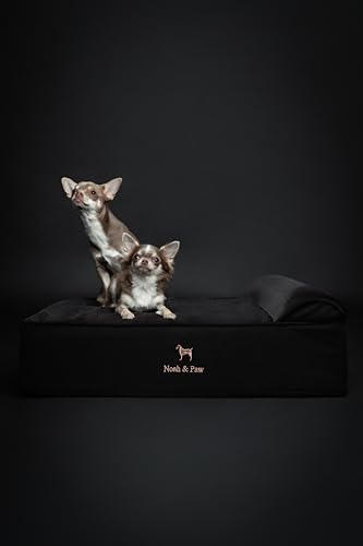 NOAH & PAW Dog Bed, 28x23x7.5 Inch, Orthopedic Dog Beds for Medium Size Pets, Eggshell Memory Foam Infused with Cooling Gel, Water Resistant, Machine Washable, Includes Inner Cover (Denim Collection)