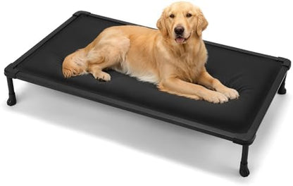 Veehoo Chew Proof Elevated Dog Bed, Padded Indestructible Raised Dog Cot