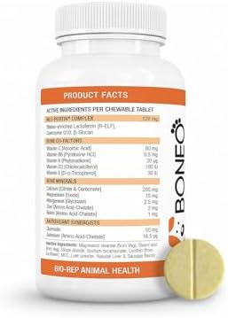 Boneo Canine Maintenance Formula- Lactoferrin-Based Bone and Joint Supplement for Dogs- 90 Ct Chewable Tablets, Liver and Sausage Flavor