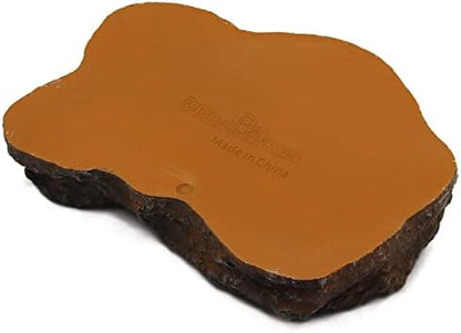 Reptile Water Dish,Resin Reptile Rock Food Feeder Bowl, Water and Food Bowl,Terrarium Decor for Leopard Gecko, Lizard,Spider,Turtle,Scorpion, Chameleon,Hermit Crabs (M, Orange)