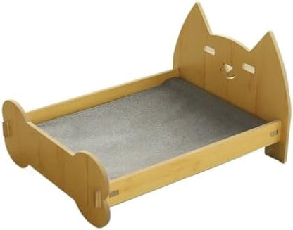 Wooden Pet Bed All Season Detachable Solid Wood Litter Suitable for Cats and Dogs Sturdy(3,Small)