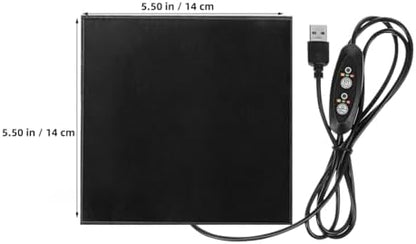 USB Small Pet Heating Pad, 5.5 Inch Reptile Heat Mat with Temp (Pack of 2)