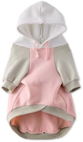 Pet Passion Rocky II Dog Hoodie, Pink Color Block, Medium