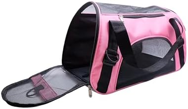 ZaneSun Cat Carrier,Soft-Sided Pet Travel Carrier for Cats,Dogs Puppy Comfort Portable Foldable Pet Bag Airline Approved (Medium-LightPink)