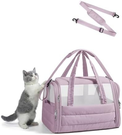 BAGSMART Cat Carrier Soft-Sided Puffy Quilted Collapsible Pet Travel Bag