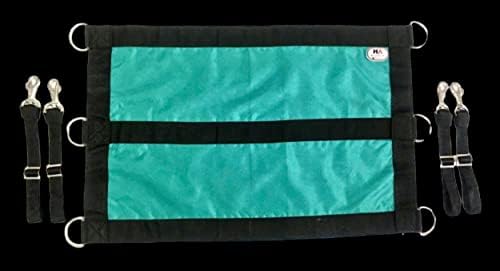 Majestic Ally 1200D 29"x19" Horse Stall Guard with Adjustable Straps and Hardware (Turquoise Black)