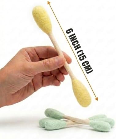 Glaciart One Swabs Cat Toys with Catnip - 6 Pk | Durable for Chew, Cute Cat Toys Interactive Kitty for Boredom, Exercise, & Play | Filled w/Organic Catnip for Anxiety & as Digestive Aid | Gift Idea