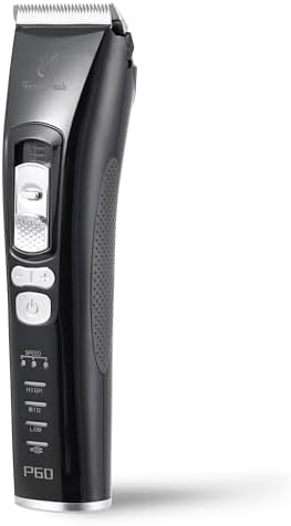 Dog Grooming Clippers for Thick Heavy Coats 3 Speeds Low Noise Pet Grooming Kit Cat Eletric Clipper with 10FC Ceramic & Stainless Steel Blade,Black
