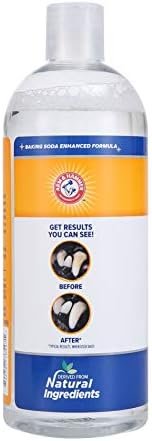 Arm & Hammer Clinical Care Dental Rinse for Adult Dogs, Odorless Flavorless Water Additive for Daily Plaque, Tartar, and Bad Breath Control, Baking Soda Enhanced Formula, 16 Fl Oz (Pack of 2)