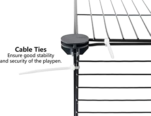 LURIVA Small Animal Playpen, Guinea Pig Cages, Pet Playpen, Rabbit Cage,Small Animal Cage, Puppy Kitten Dog Playpen, Indoor Outdoor Portable Metal Wire Yard Fence,15 X 12 Inch, 24 Panels, Black