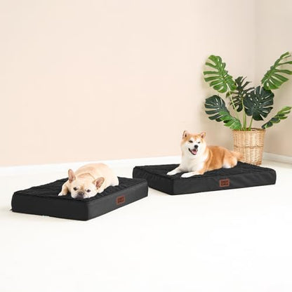 EHEYCIGA Orthopedic Dog Bed Large with Removable Washable Cover, 35IN Black