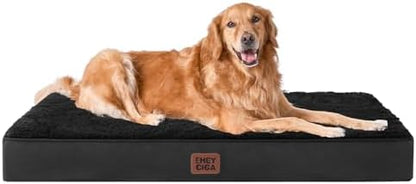 EHEYCIGA Orthopedic Dog Bed Large with Removable Washable Cover, 41IN Black
