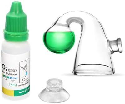 Glass Drop Checker Kit with 15ml Co2 Checker Solution Monitor of Planted Tank Co2 Levels for Aquarium Plant Fish Tank Test CO2 Kit