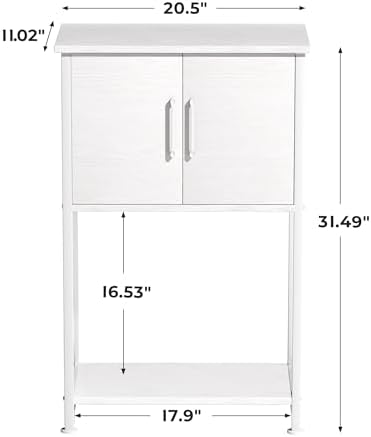 Herture 5-10 Gallon Fish Tank Stand, Metal Double Aquarium Stand with Cabinet for Fish Tank Accessories Storage, Heavy Duty 20.5" L* 11.02" W Tabletop, 500LBS Capacity White PG06YGW