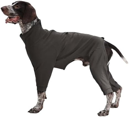 Recovery Suit for Large Dogs, Adjustable Dog Onesie, Grey, XL