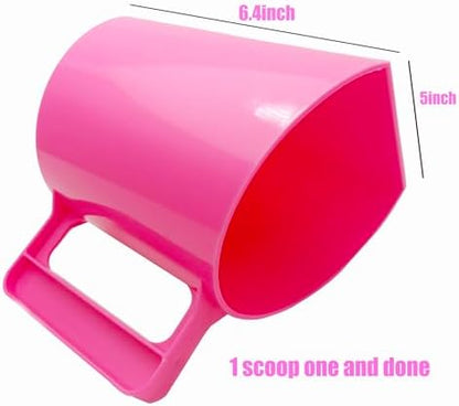 Feed Scoop - Grain Scoop for Horse,Heavy Duty Plastic Large Food Scoop for Large Dogs Livestock 1.8 Quart/7.2Cups Pink