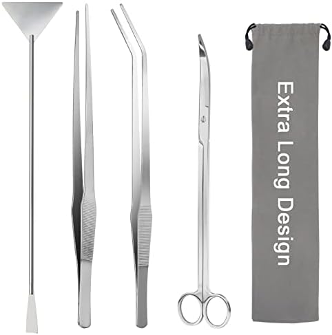15" Aquarium Aquascape Tools Kit 4P Stainless Steel Aquascaping Set