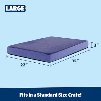 BarkBox Orthopedic Dog Bed with Memory Foam, Premium Comfort for Dogs and Puppies, Dog Bed for Joint Relief and Restful Sleep, Durable and Easy to Clean - Navy, Large