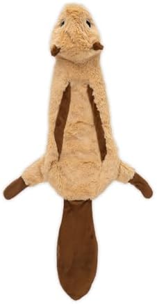 Best Pet Supplies 2-in-1 Stuffless Squeaky Dog Toy - Squirrel, Large