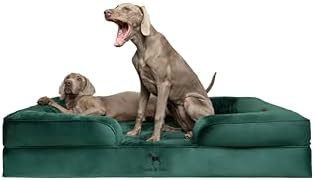 NOAH & PAW Giant Dog Bed XXL, 55x45x11 Inch, Orthopedic Dog Beds, Eggshell Memory Foam Infused with Cooling Gel, Inner Cover, Water Resistant, Machine Washable (Velvet Sofa Collection)