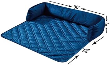 Brilliant Sunshine Dark Blue Velvet Dog Sofa Slipcover, Medium