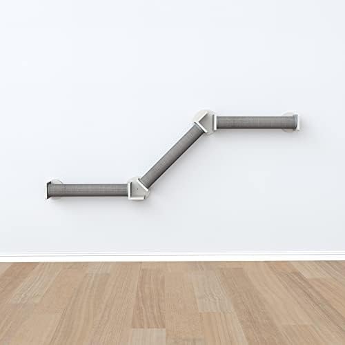 Trixie Cat Wall Furniture Set 2 - Cat Wall Scratcher, Climbing Shelves - 3 Sisal Rope Scratching Posts - Elevated Shelf - Gray/White