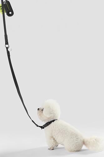 WLK1004I-5SET Luna Small 8FT Adjustable 6-in-1 Waterproof Hands-Free Leash and Collar with LED Flashlight, Bag Dispenser, and Poop Bag Holder, Bitters