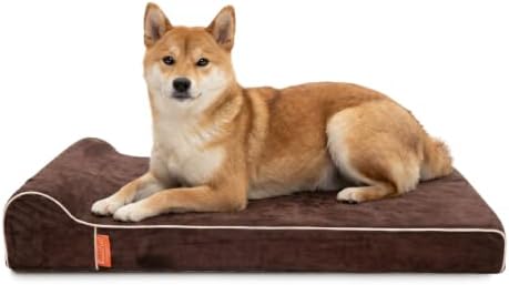 Laifug Orthopedic Memory Foam Extra Large Dog Bed with Pillow and Durable Water Proof Liner & Removable Washable Cover & Smart Design (Large (40"x25"x5.5"), Chocolate)