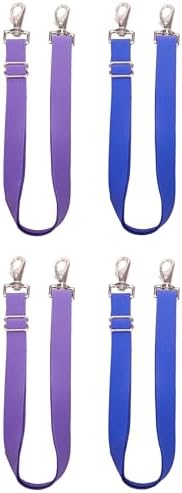 Pack of 4 Adjustable Length Elastic Leg Straps for Horse Blankets,Horse Blanket Sheet Replacement Elastic Leg Strap (4, 2Blue+2Purple)