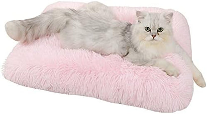 Long Plush Calming Pet Bed Cuddler Pet Bed Light Pink L