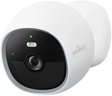 youkey Wireless Security Camera Outdoor, No Monthly Fee, Battery Powered, 2.5K QHD WiFi 6, Magnetic Mount, AI Human & Pet Detection, 8GB Local Storage, Color Night Vision