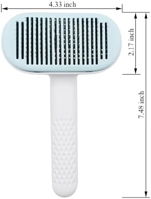 Self Cleaning Slicker Brush for Dogs & Cats - Deshedding Brush with Adjustable Release Button, Gentle Massaging Grooming Tool for Long & Short Haired Pets