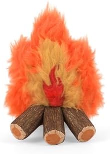 P.L.A.Y. Cute Plush Dog Toys - Camping, Outdoor Themed Durable Squeaker Chew Toy, Great for Puppies & Small, Medium, Large Dogs - Machine Washable, Recycled Materials (Camp Corbin Cozy Campfire)