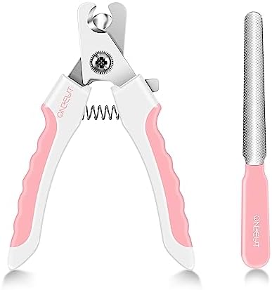 6" Dog Nail Clippers for Small, Medium and Large Breed Professional Pet Nail Trimmers -Suitable for Cats, Rabbits and Guinea Pigs with Safety Guard to Avoid Over Cutting (Pink)
