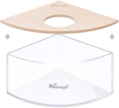 Niteangel Animal Sand-Bath Box: - Acrylic Critter's Sand Bath Shower Room & Digging Sand Container for Hamsters Mice Lemming Gerbils or Other Small Pets (Triangle, Burlywood)