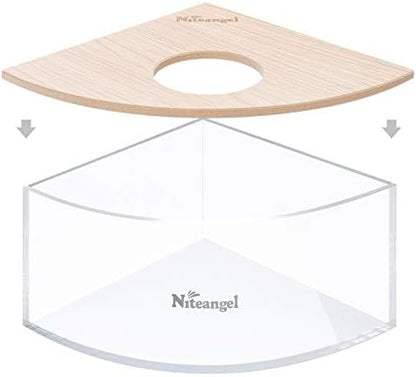 Niteangel Animal Sand-Bath Box: - Acrylic Critter's Sand Bath Shower Room & Digging Sand Container for Hamsters Mice Lemming Gerbils or Other Small Pets (Triangle, Burlywood)