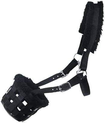 SIE Grazing Muzzle Bag with Adjustable Strap, Grain Feed Bag (Black, Full)