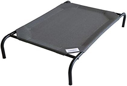 Coolaroo Original Elevated Dog Bed - Breathable Off-The-Ground Pet Bed with Cooling Fabric, Joint Relief & Moisture-Resistant Fabric, 100% Recyclable, Easy Clean, Gunmetal, Large