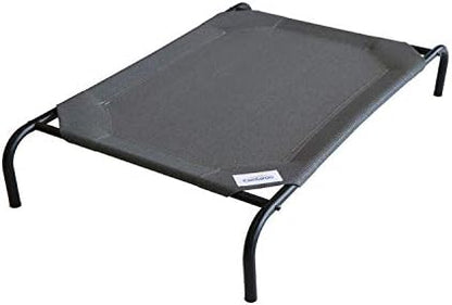 Coolaroo Original Elevated Dog Bed - Breathable Off-The-Ground Pet Bed with Cooling Fabric, Joint Relief & Moisture-Resistant Fabric, 100% Recyclable, Easy Clean, Gunmetal, Large