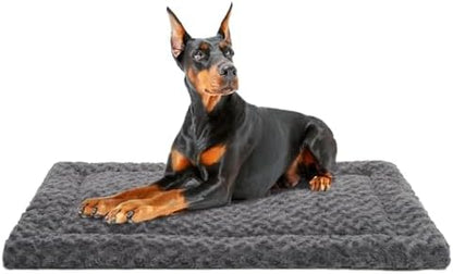 Exsnugy Washable Dog Bed Mat Large Size Fluffy Pet Crate Pad 48x30 XXL