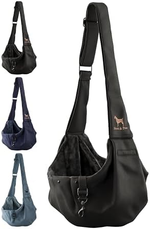 Noah & Paw Dog Sling Carrier for Small Dogs 5-18lb, Dog Sling for Small Dogs and Cats, Dog Carrier with Adjustable Padded Strap, Premium Twill, Lined with Fur, Double Safety Feature, Machine Washable