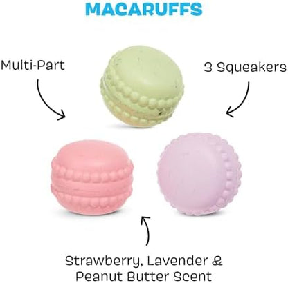 BarkBox Macaruffs Dog Toy - 3-Part - Toy for Medium to Large Dogs