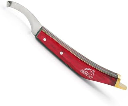 Equine Care Farrier Hoof Knife, Right-Handed, Brass Cap for Horse Shoeing