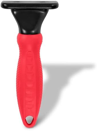 RYAN'S PET SUPPLIES Deshedding Tool, Red, Medium, Professional Dog Grooming Brush for Shedding, Pet Hair Remover, Fur Removal Brush for Medium and Long Pet Hair