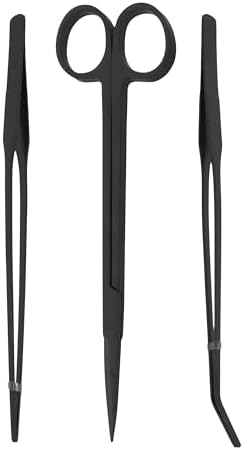Mandala Crafts Black 10 Inch Aquascaping Tools Kit for Aquarium Terrariums