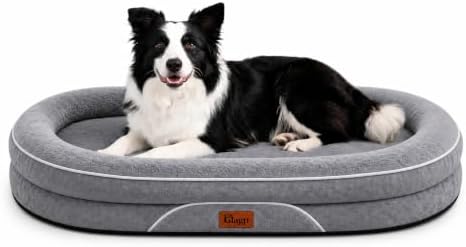 Orthopedic Dog Beds Large Sized Dog, Washable Dog Bed, 42" L, Grey